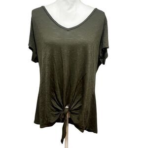 Express women's knot front tee shirt short sleeves size xl hunter green